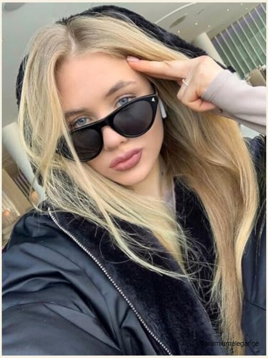 Retro Oval Cat Eye Sunglasses UV400 Lightweight PC Frame Unisex main image 7